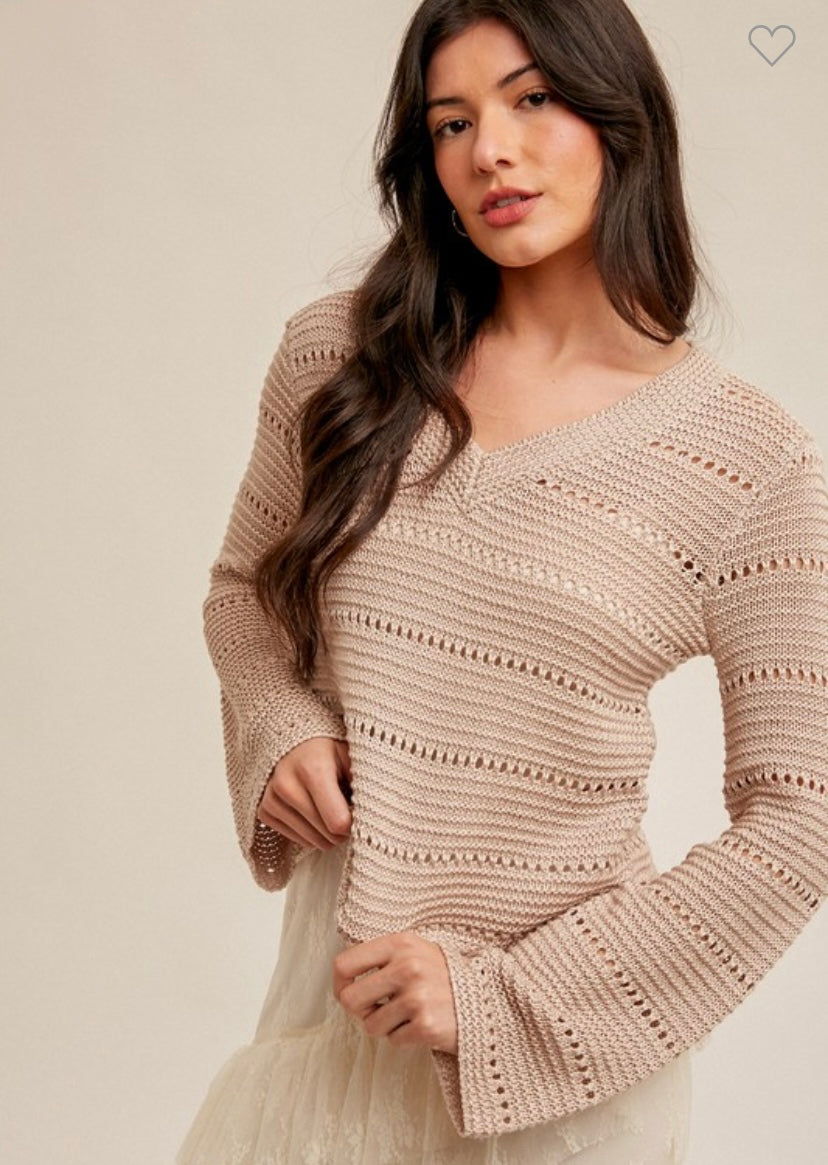 Crochet Taupe Sweater