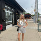 Stripe Zip-front Drawstring Knit Romper