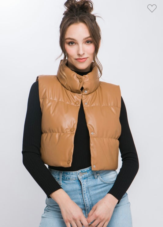 Faux Leather Vest (2 Colors)