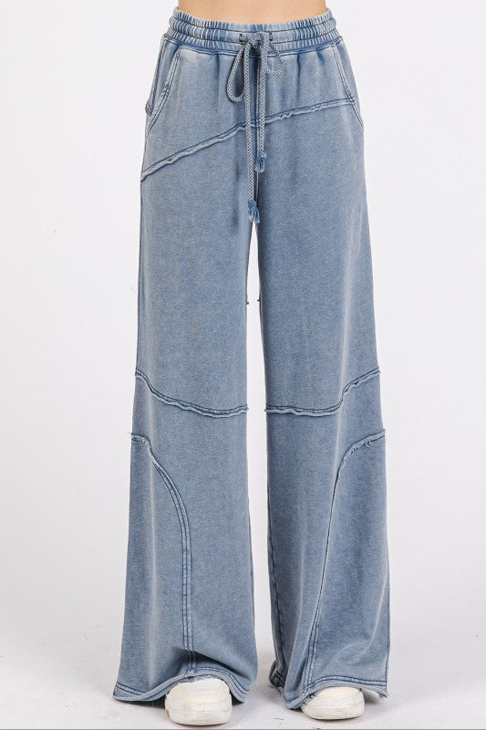 Asymmetric Mineral Wash Pants