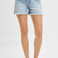 High Rise Fray Hem Shorts