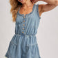 Scoop Neck Denim Romper