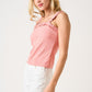 Ruffle Trim Ribbed Tank
