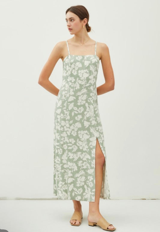 Spaghetti Strap Floral Midi Dress