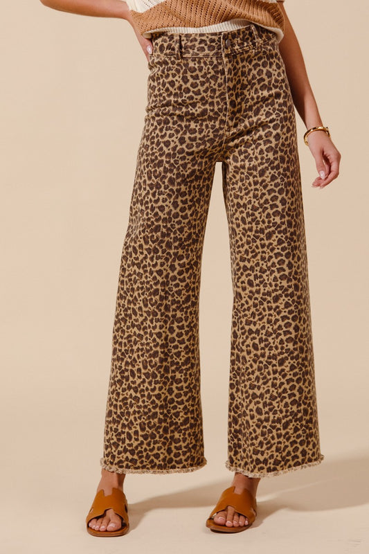 Leopard Wide Leg Pants