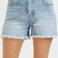 High Rise Fray Hem Shorts