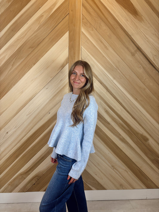 Blue Peplum Sweater