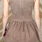 Brown Round Neck Fit & Flare Mini Dress