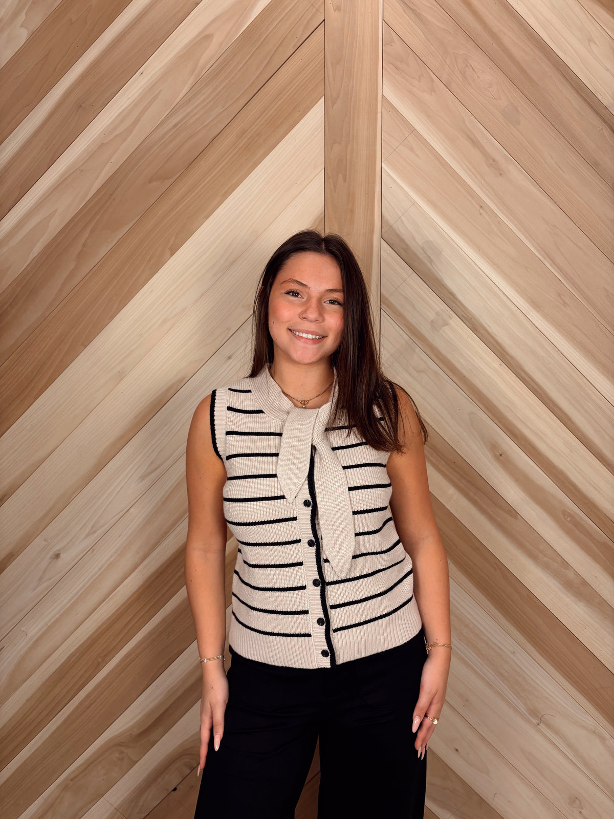 Bunny Tie Stripe Sweater