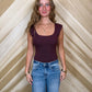 Burgundy Scoop Neck Bodysuit