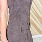 Button Down Suede Mini Dress