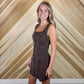 Button Down Suede Mini Dress