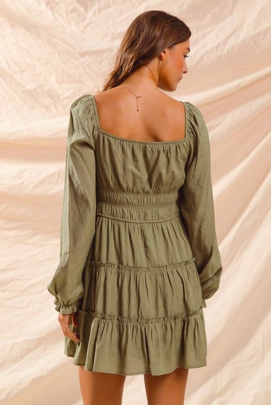 Square Neck Boho Dress