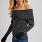 Striped Off The Shoulder Knit Top