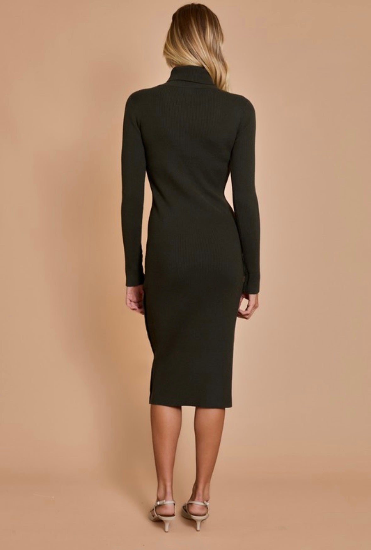 Long Sleeve Turtleneck Midi Dress