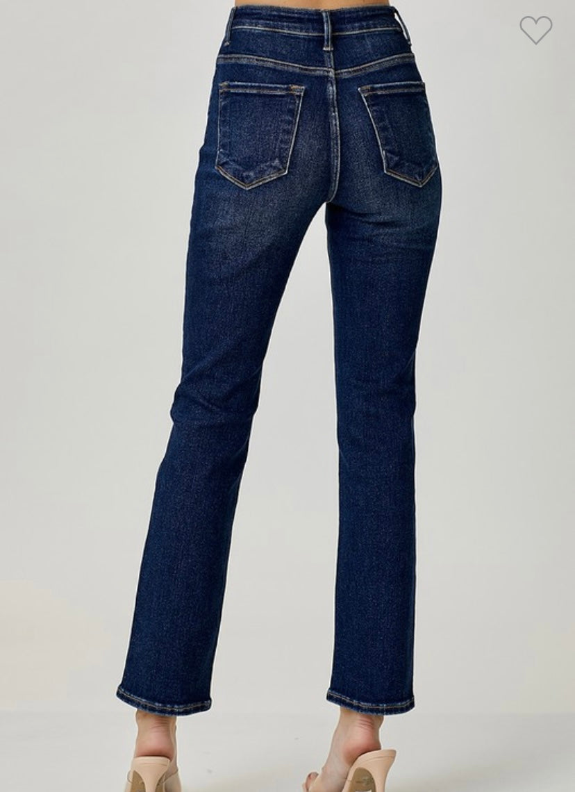 High Rise Ankle Slim Straight