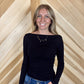 Black Long Sleeve Off the Shoulder
