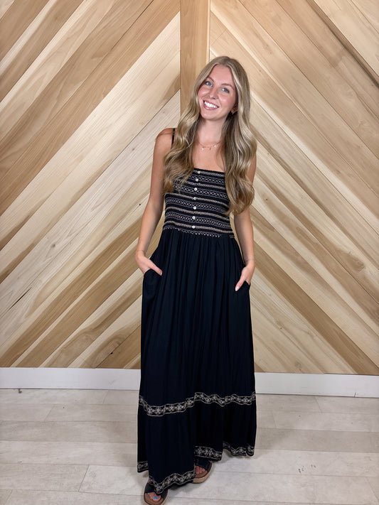 Embroidered Maxi Dress Two Colors