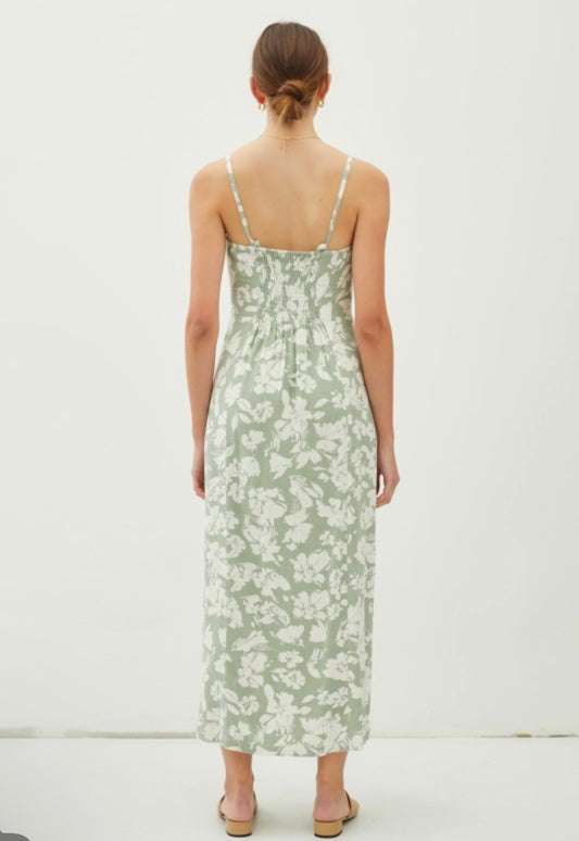 Spaghetti Strap Floral Midi Dress