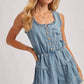 Scoop Neck Denim Romper