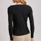 V-Neck Lace Trim Knit Top