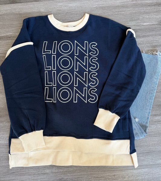 Lions Navy Crewneck