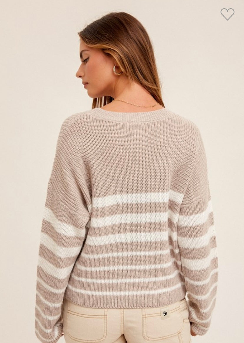 Round Neck Striped Sweater