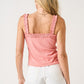Ruffle Trim Ribbed Tank