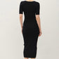 Square Neck Body Con Sweater Dress (2 Colors)