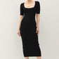 Square Neck Body Con Sweater Dress (2 Colors)