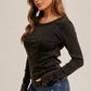 Wide Boat Neck Ribbed Top (2 Colors)