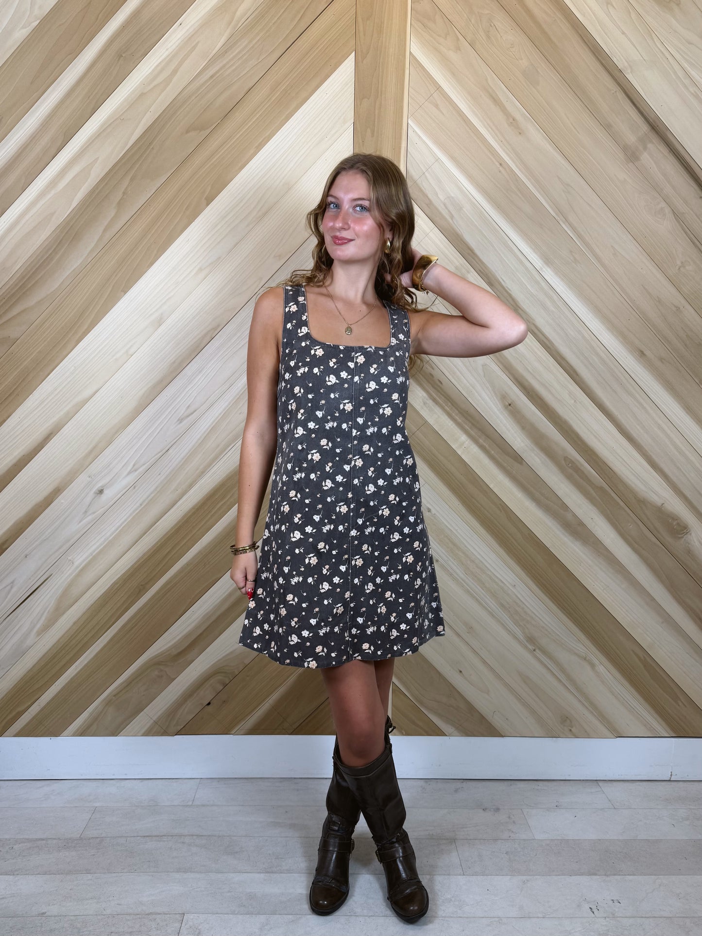 Floral Denim Dress