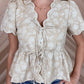 Front Tie Peplum Top