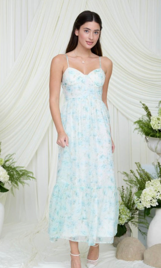 Floral Corset Midi Dress