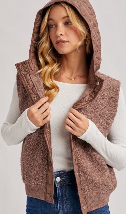 Mocha Sherpa Fleece Vest