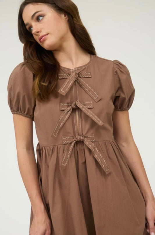 Front Tie Babydoll Dress