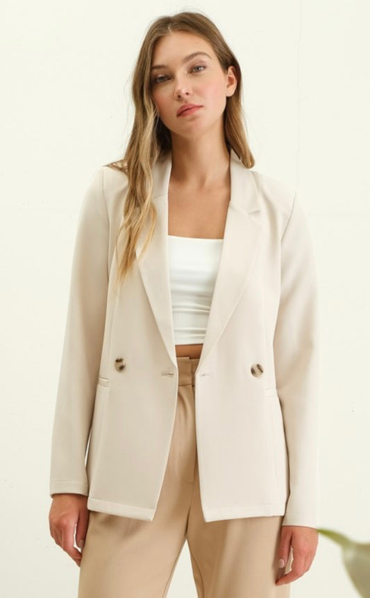 Khaki Double Breasted Blazer