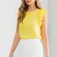 Yellow Ruffle Sleeve Top