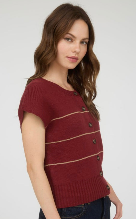 Burgundy Button Down Top