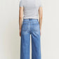 High Rise Crop Frayed Hem Jeans