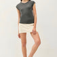 Ribbed Cap Sleeve T-Shirt 2 Colors