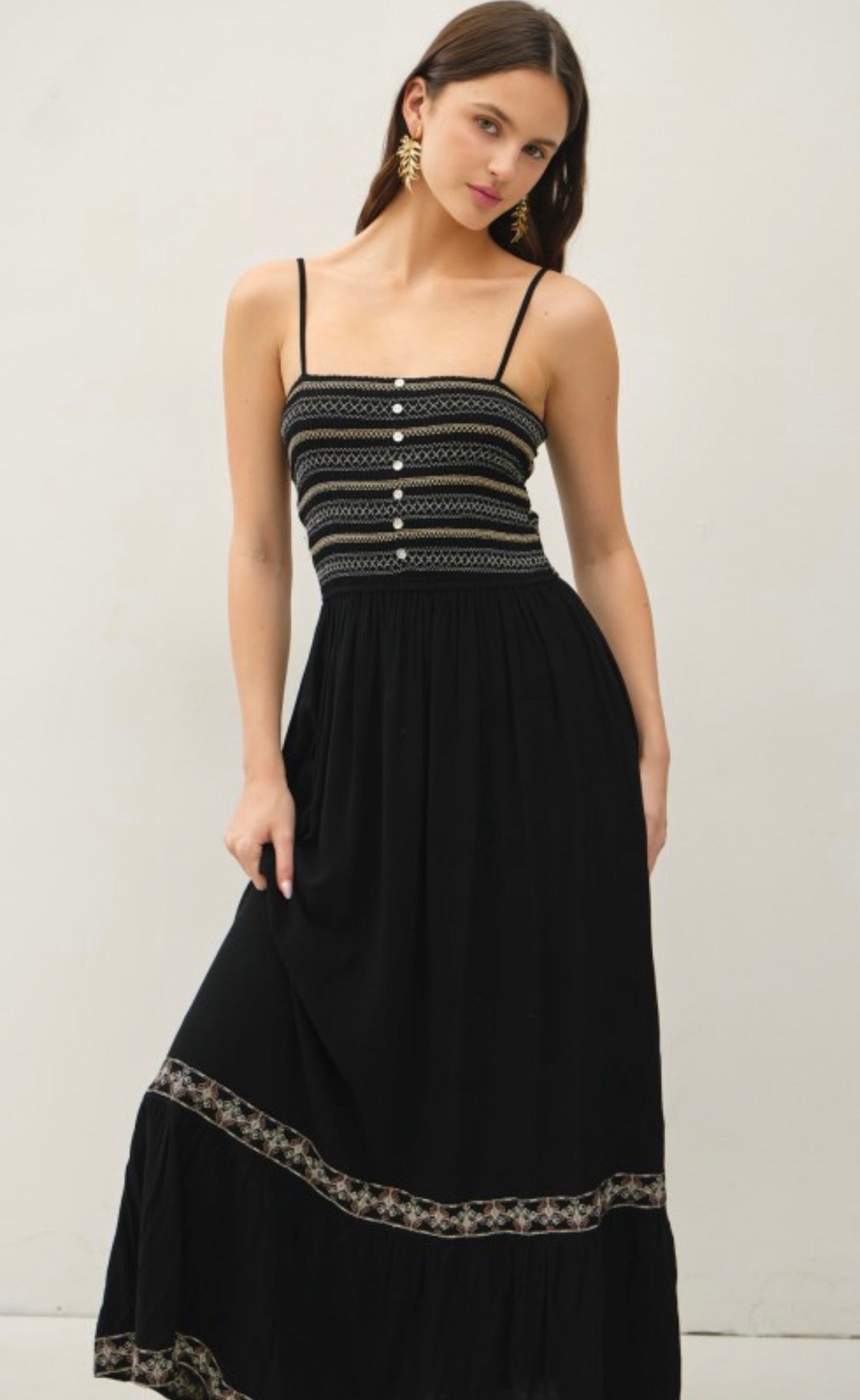 Embroidered Maxi Dress Two Colors