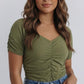 Olive Sweetheart Ruched Bodysuit
