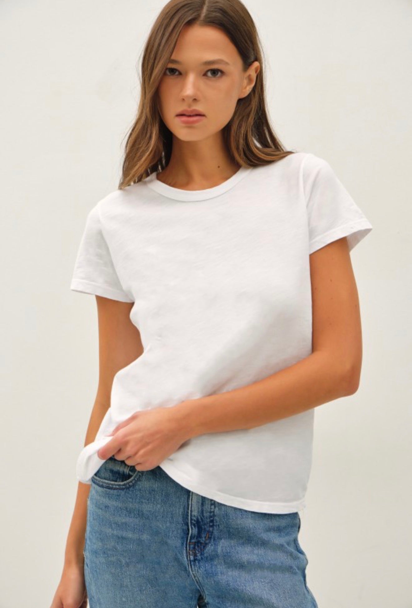 Round Neck Short Sleeve Top 2 colors