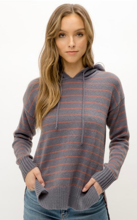 Stripe Hooded Sweater