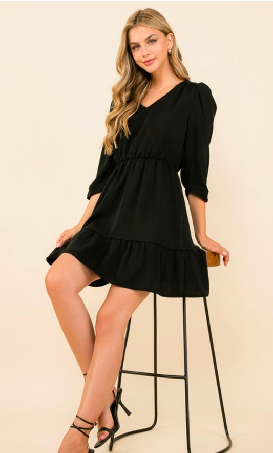 Long Sleeve V-Neck Dress