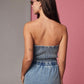 Hailey Tube Top Denim Romper