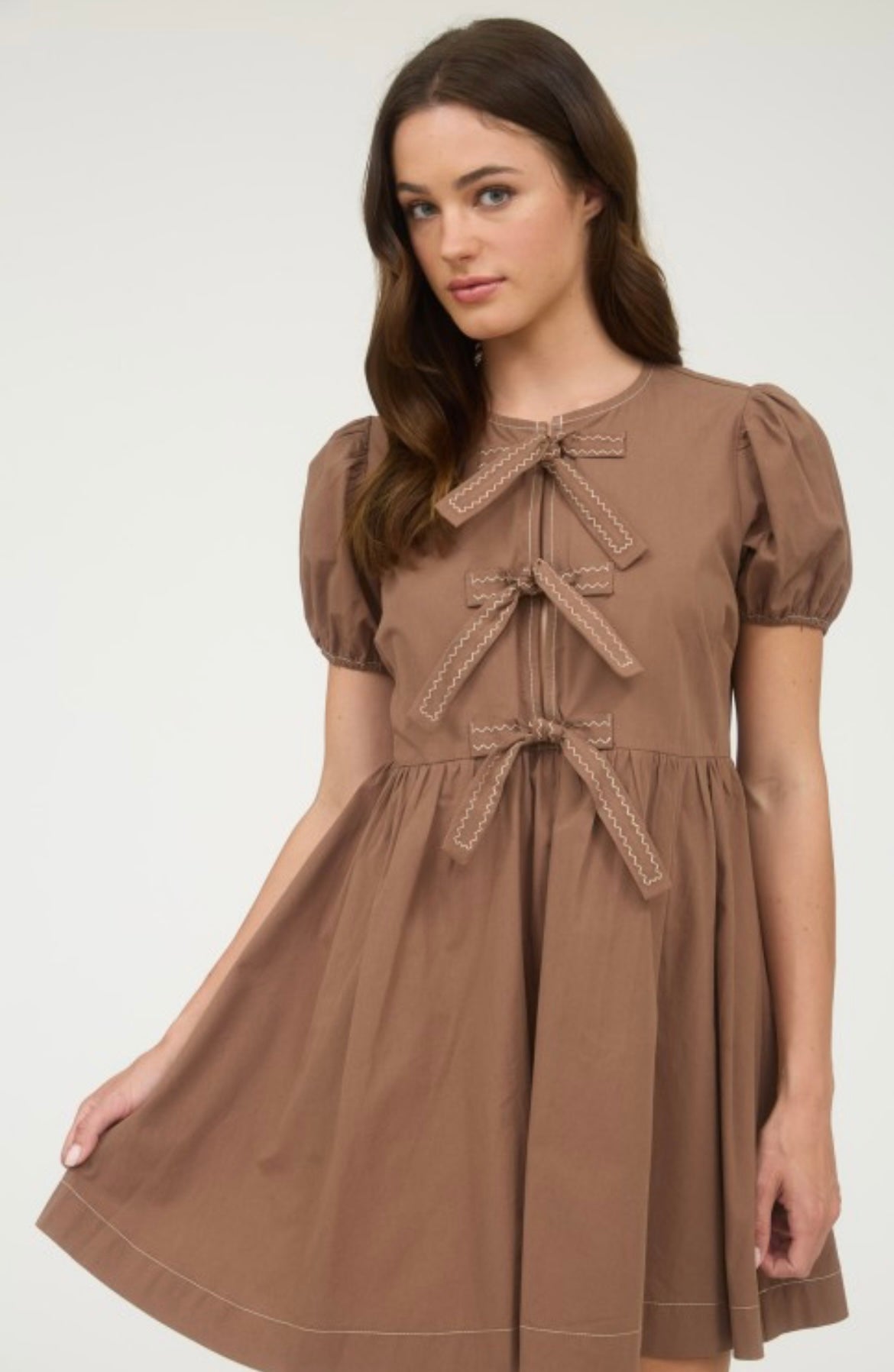 Front Tie Babydoll Dress