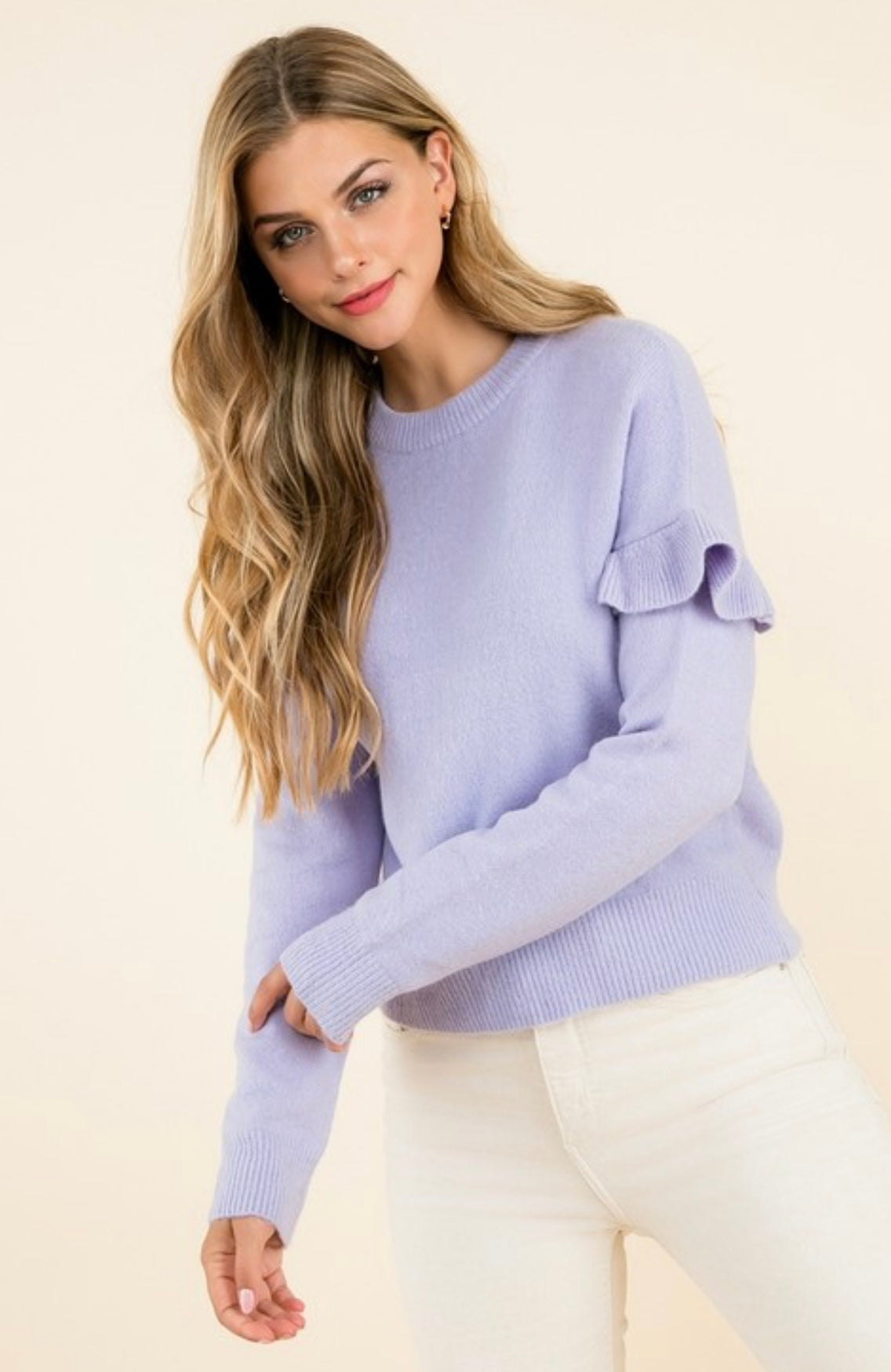 Lilac Ruffle Sweater