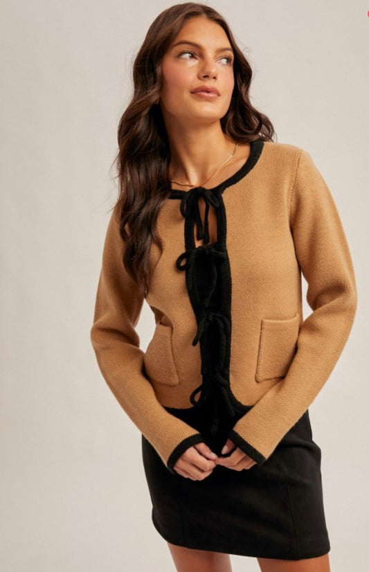 Front Tie Cardigan